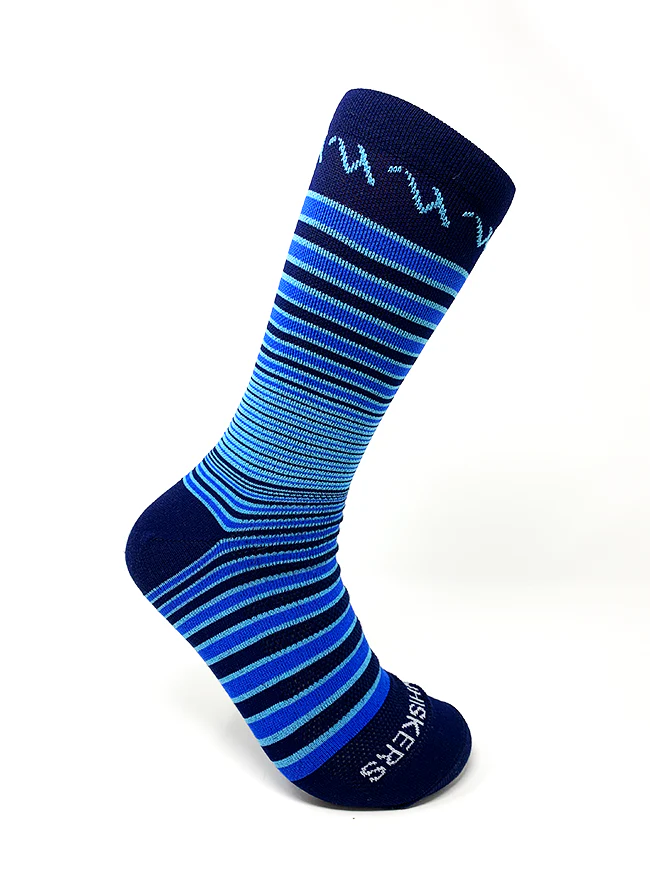 Blue & Light Blue Striped Dress Laces + Blue, Light Blue & Navy Striped Jacques Sock - Image 4