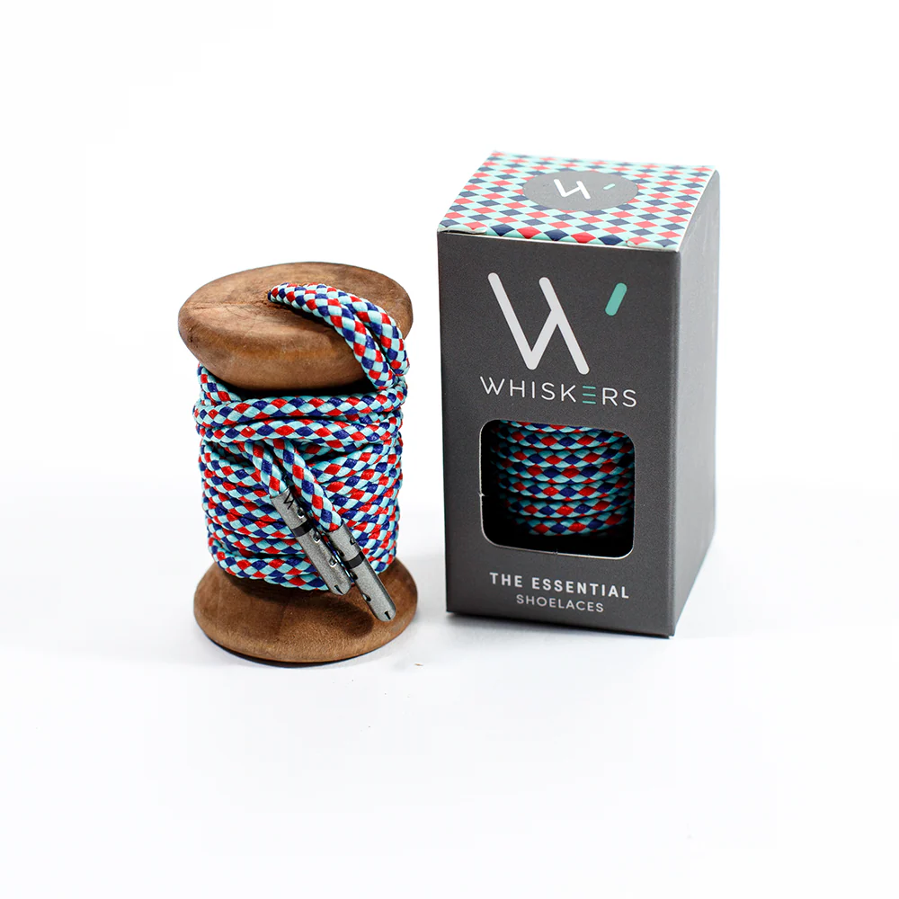 Celeste, Navy & Red Braided Dress Laces - Image 2