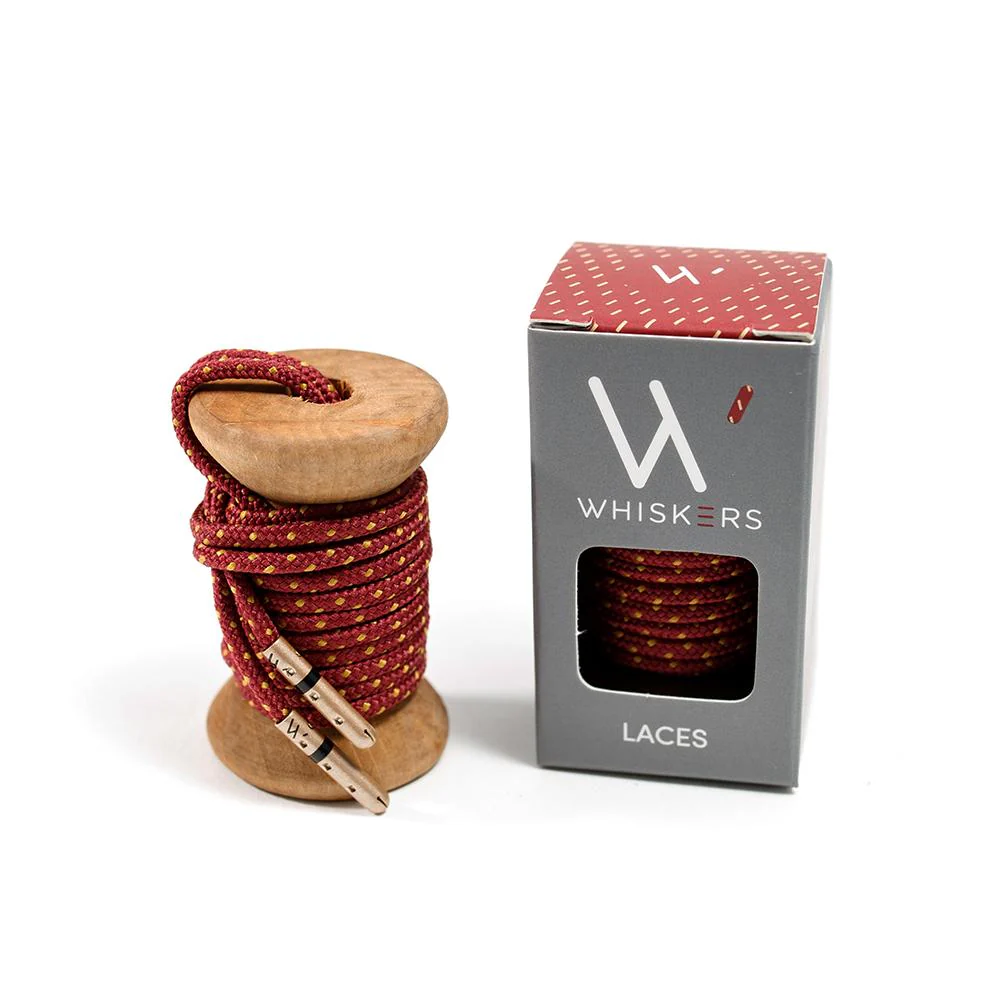 Maroon & Gold Ticked Dress Laces + Garnet, Gold & Black Striped Jacques Sock - Image 3