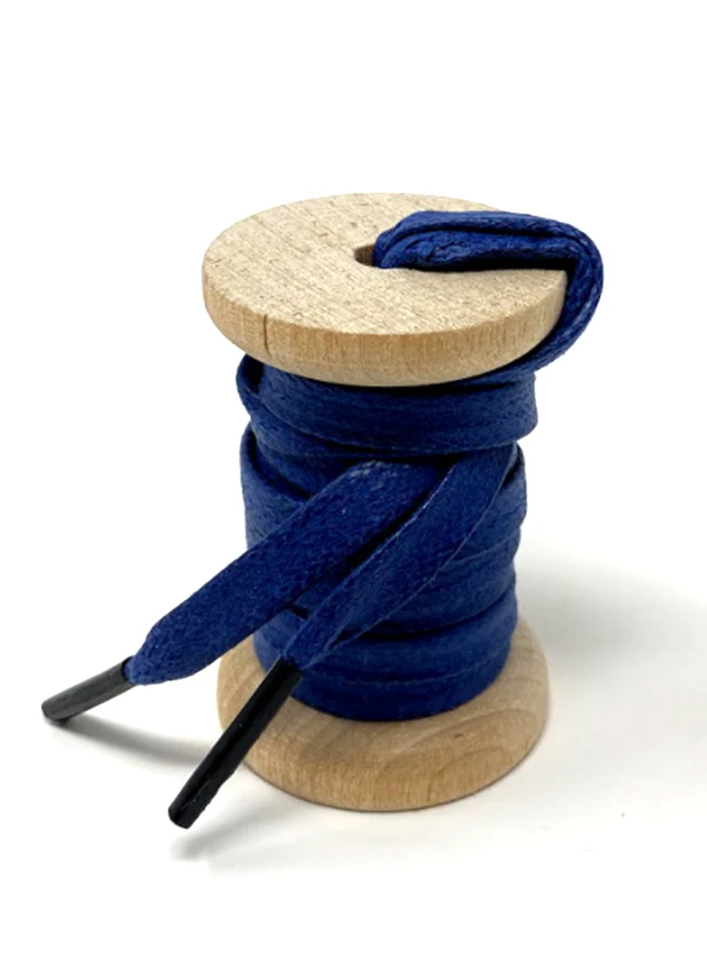 Solid Navy Glazed Sneaker Laces